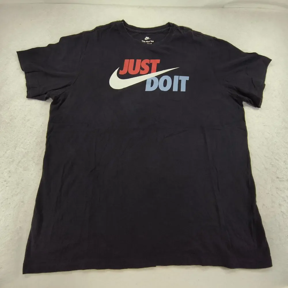 Nike Tee Just Do It Graphic Crew Neck Shirt Mens Size Extra Large XL Black Red